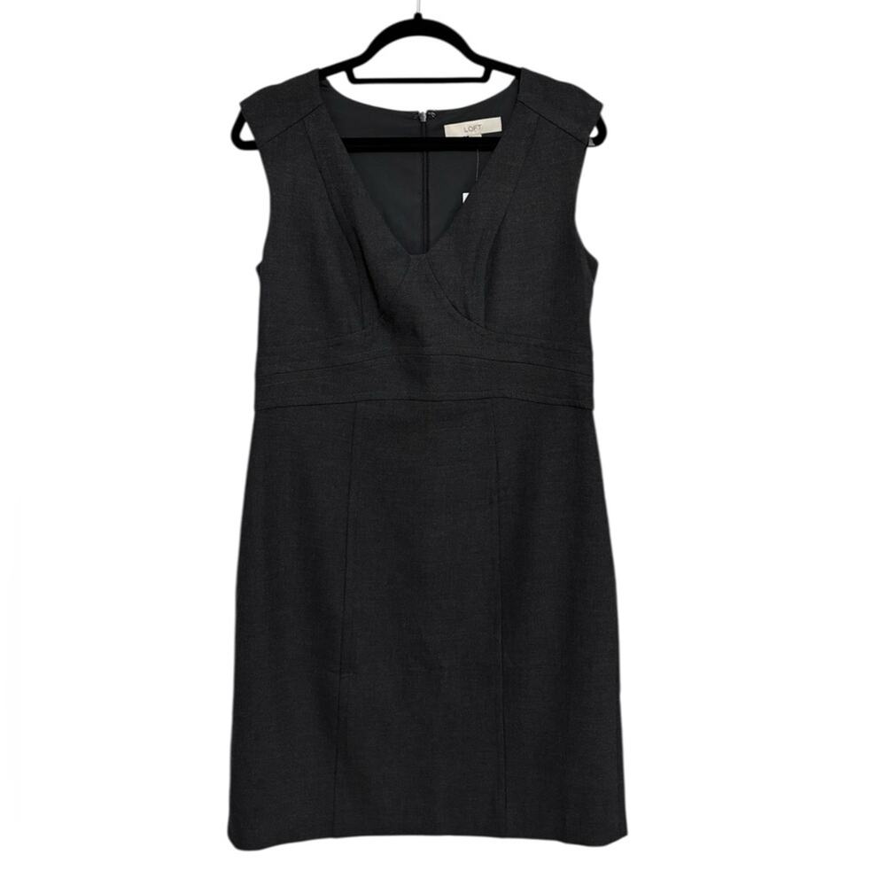NEW LOFT Sheath Sleeveless Career Dress in Dark Gray - Size 10